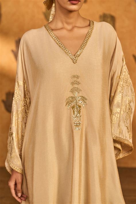 Oatmeal Zen Garden Kaftan – House Of Masaba
