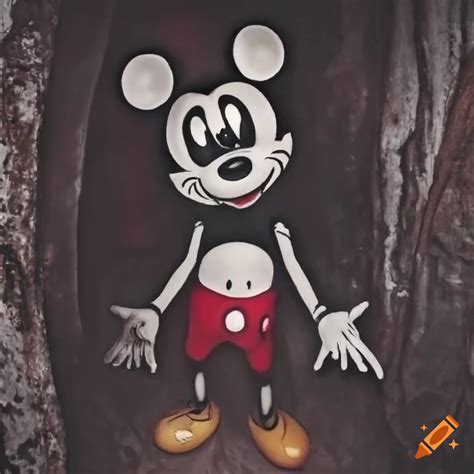 Creepy image of mickey mouse on Craiyon