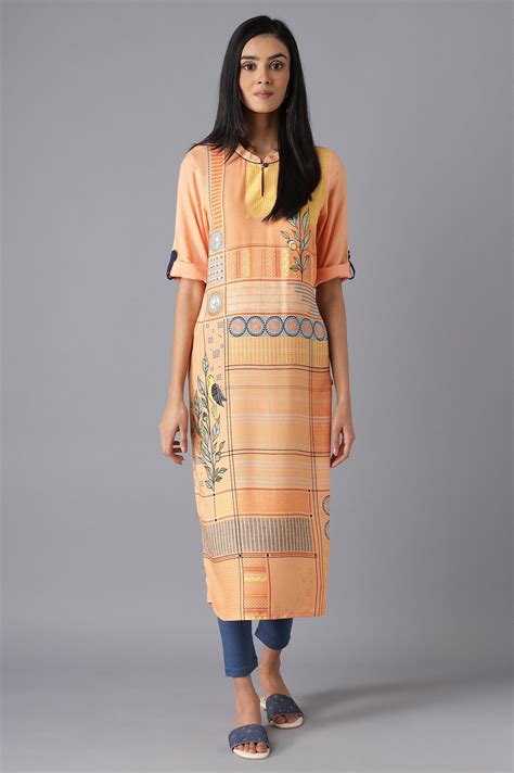 Buy Orange Modern Ethnic kurta Online for Woman | Shop for Aurelia