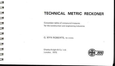 Technical Metric Reckoner: Conversion Tables of Compound Measures for ...