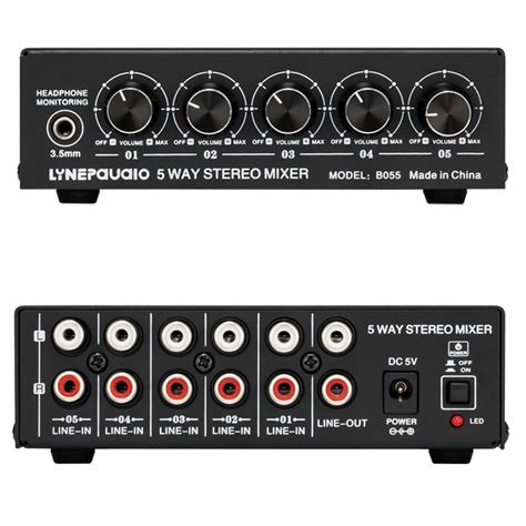 Mini 5 Channel Stereo Active Mixer Multiple Input Ports – UNIQBUY