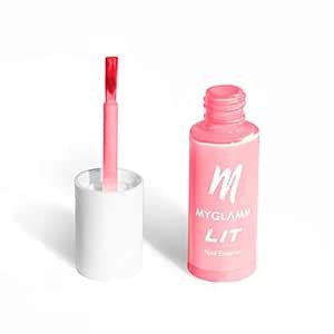 Buy MyGlamm LIT Nail Enamel-Crushing (Pink)-7ml | Nail Polish | Nail ...