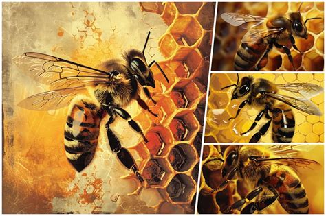 Bee and Honeycomb Gráfico por Ai Graphic Design Bundle · Creative Fabrica