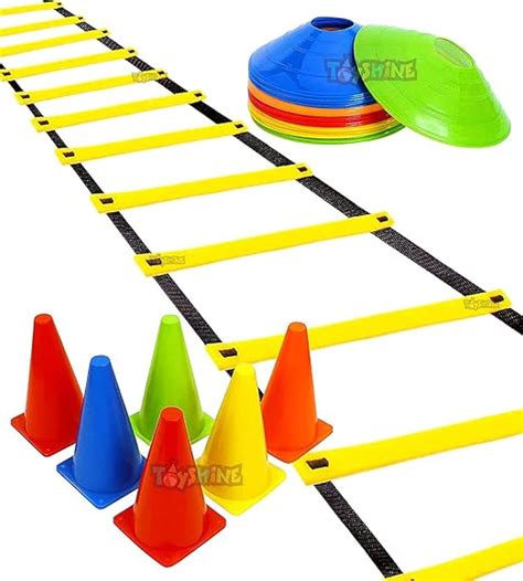 Toyshine Fitness Combo - 6 pc Stacking Cones (6 Inches), 10 Pc Space ...