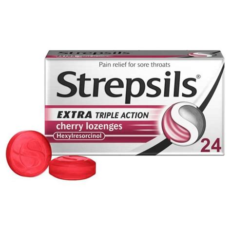Strepsils Extra Triple Action Cherry Lozenges, 24 - Asset Pharmacy