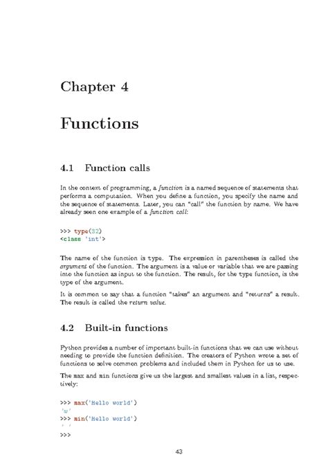 Chapter 4: Functions in Python for Everybody - PYTHON 101 - Studocu