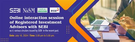 Online interaction session of Registered Investment Advisors with SEBI ...