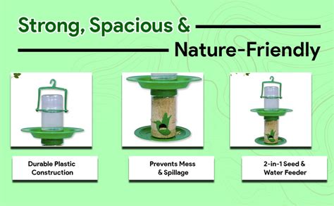 Amijivdaya Small Double Decker Hanging Bird Feeder | 2-in-1 Water ...
