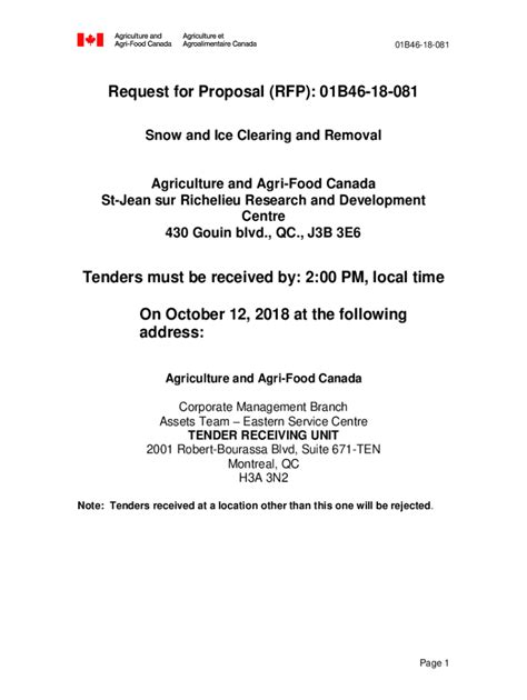 Fillable Online Request for Proposal (RFP): 01B46-18-081 Fax Email ...