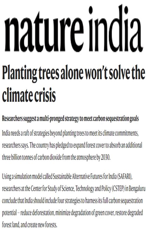 Aparna Sundaresan quoted on interventions for long-term forest ...