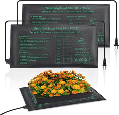RC SLL Upgraded MET Certified Plant Heating Mat 10''x 20.75''2-Pack ...