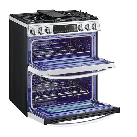LG 30-in 5 Burners 2.6-cu ft / 4.3-cu ft Self-cleaning Air Fry ...