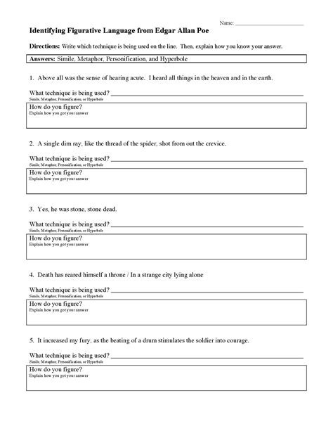 Figurative Language Worksheets | Reading Activities