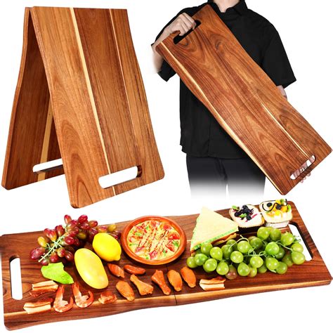Acacia Large Charcuterie Board, Wood Charcuterie Boards with Handles ...