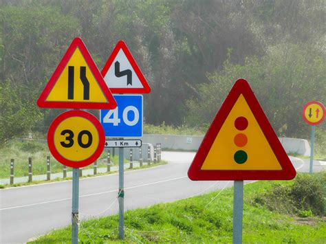 Free Images : road, signal, street sign, signage, lane, traffic light ...