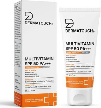 Dermatouch Sunscreen - SPF 50 PA+++ Multivitamin Gel | UVA-UVB ...