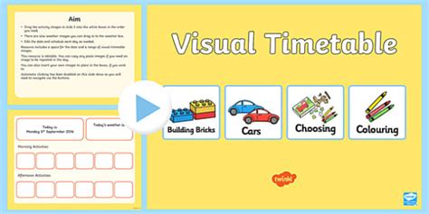 Interactive Visual Timetable Nursery PowerPoint - Twinkl