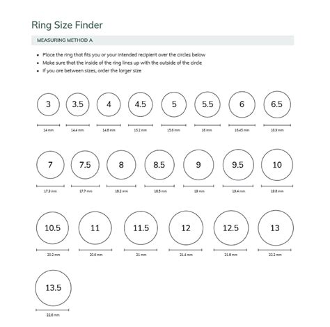 Printable Ring Sizer Chart Find Your Ring Size Instantly With Our ...