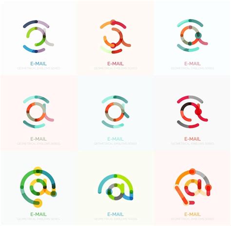 Vektor-E-Mail-Business-Symbole oder Zeichen-Logo-Set Lineare ...