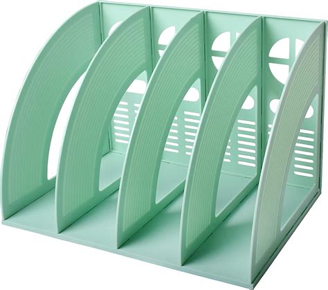 Buy SAYEEC File Holder Storage Folder 4 Compartment Standing Desktop ...