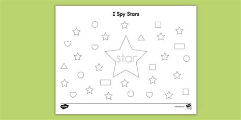 I Spy Stars: Shape Recognition & Tracing Worksheet
