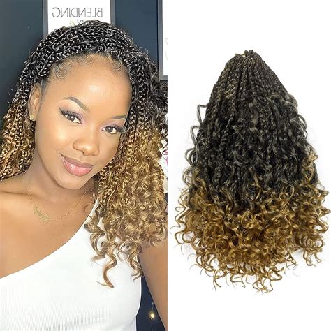 Buy 7 packs Crochet Box Braids 7pack Bohomian Box Braids Curly Ends 3X ...