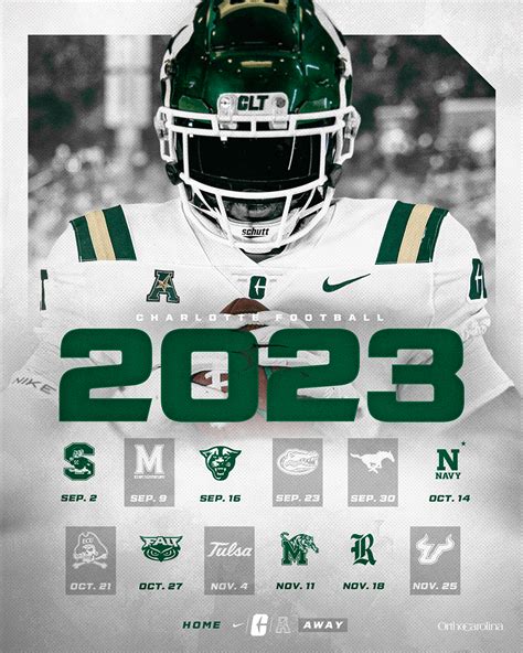 2023 Charlotte Football Schedule on Behance