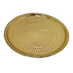 Buy Bona Fide Brass Puja Plate 12 Inch Pooja Thali for Arti, Dinner ...