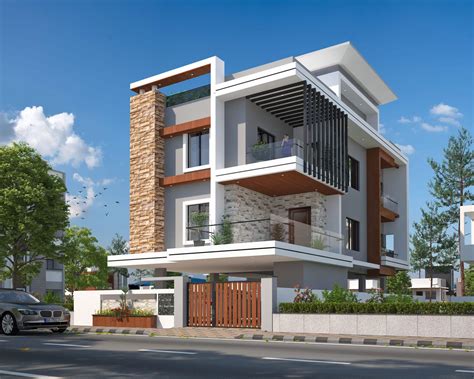 3D- Front Elevation | Amod Design