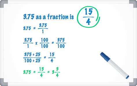 3.75 as a Fraction - Decimal to Fraction