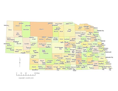 Nebraska County Map & County Seats (All 93 Counties) | CCCarto