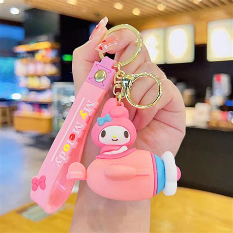 Keychain - Kuromi & Hello Kitty Flying Airplane – Pink Bubble