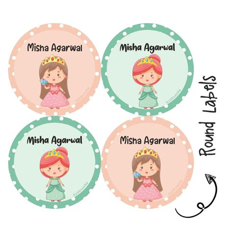 Round Water Proof Labels - Baby Princess – Popup Kids