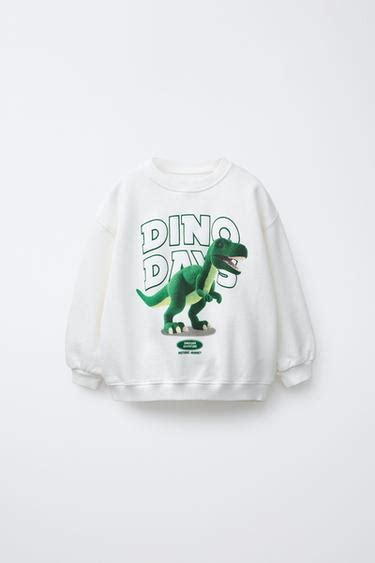 DINOSAUR PRINT SWEATSHIRT - White | ZARA India