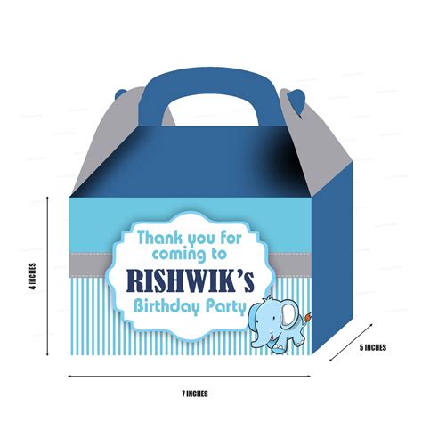 Blue Elephant theme Goodie Return Gift Boxes | Party Decorations ...