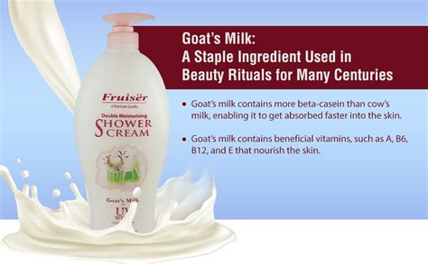 Buy Fruiser Double Moisturising Shower Cream, Goat's Milk with UV White ...