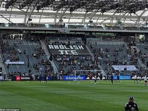 LAFC fans unfurl Anti-ICE messages at an MLS game