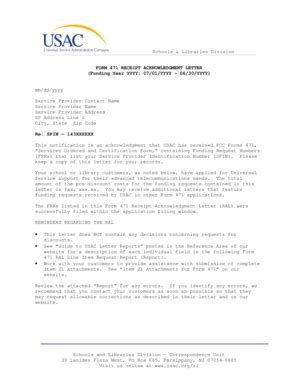 Fillable Online k12hsn Form 471 Receipt Acknowledgment Letter - k12hsn ...