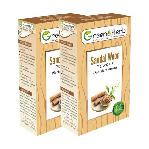 Greenoherb 100% Organic Sandalwood Powder Face Pack 100 Grams_Pack of 2 ...