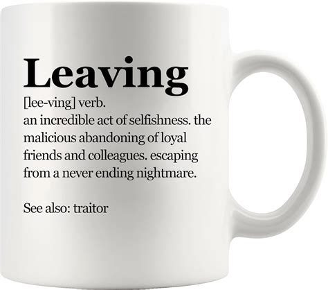 Leaving Definition Mug Coworker Retired Retirement Mug Goodbye Farewell ...