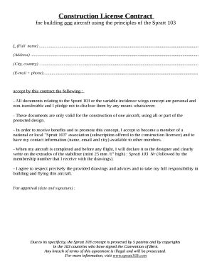 Fillable Online Construction License Contract Fax Email Print - pdfFiller