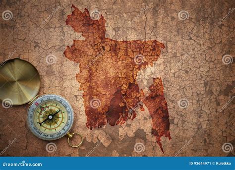 Map of Bangladesh on a Old Vintage Crack Paper Stock Image - Image of national, medieval: 93644971