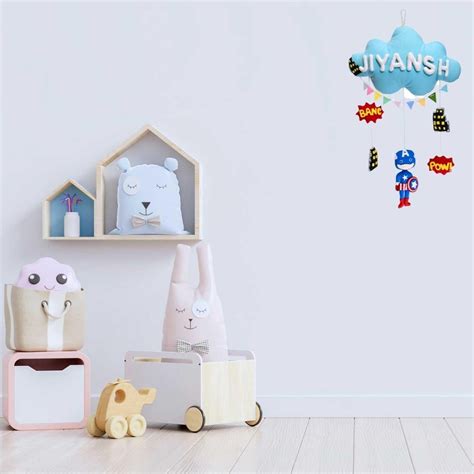 Superhero Captain Cloud-themed Name Plate for Children – Housenama