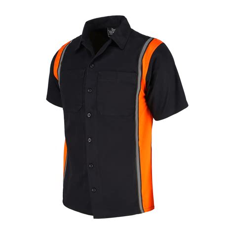 Men's Industrial/Mechanical Work Shirt With Vertical Safety Lining ...