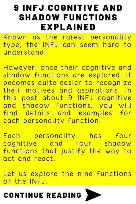 9 INFJ Cognitive and Shadow Functions Explained | Cognitive function ...