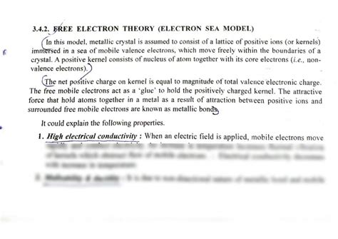 SOLUTION: Free electron theory electron sea model - Studypool