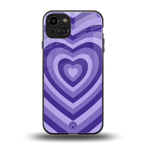 Y2K Purple Hearts Aesthetic Phone Cover for Iphone 14 | Glass Case ...