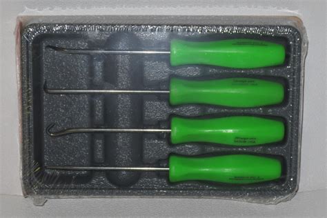 Snap-on 4 PC Mini Handle Awl Hook & Pick Set Green ASA204BG for sale ...