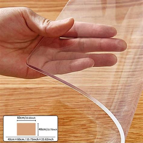 1pc 1.5mm Thick Transparent High-Quality PVC Soft Glass Table Cover ...