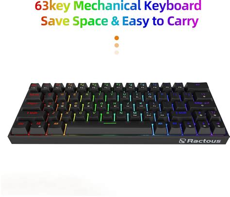 Buy Ractous RTK63P 60% Mechanical Gaming Keyboard RGB Backlit PBT ...